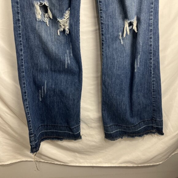 Uniq by Litz Distressed Flared Jeans Women's Size 27 - Picture 4 of 14